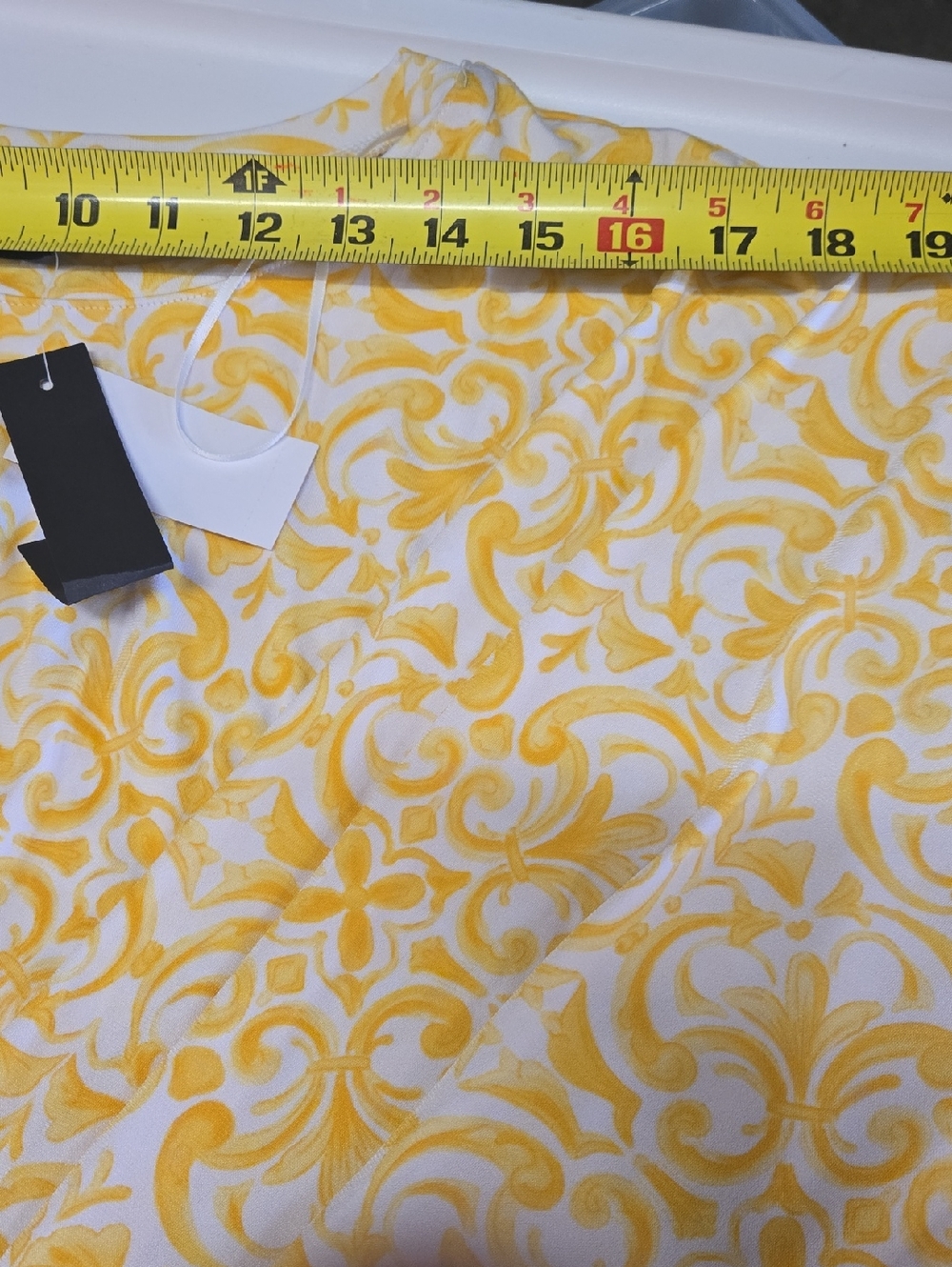 Cynthia Steffe Yellow and White Patterned Blouse - Picture 7 of 8